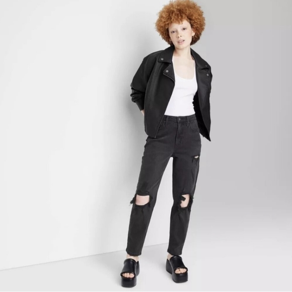 wild fable Denim - Wild Fable Women's Super High-Rise Tapered Black Jeans - Size 2/27"